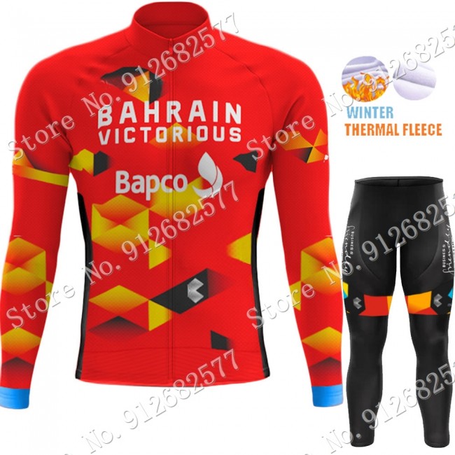 Winter Bahrain Victorious 2022 Pro Team Fietskleding Fietsshirt Lange Mouw+Lange Fietsbroek Bib 202201101 Winter Bahrain Victorious 2022 Pro Team Fietskleding Fietsshirt Lange Mouw+Lange Fietsbroek Bib 202201101