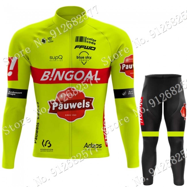 bingoal WALLONIE BRUXELLES 2022 Pro Team Fietskleding Fietsshirt Lange Mouw+Lange Fietsbroek Bib 202202196 bingoal WALLONIE BRUXELLES 2022 Pro Team Fietskleding Fietsshirt Lange Mouw+Lange Fietsbroek Bib 202202196