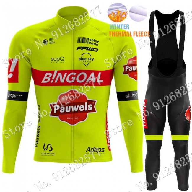 Winter bingoal WALLONIE BRUXELLES 2022 Pro Team Fietskleding Fietsshirt Lange Mouw+Lange Fietsbroek 202202202 Winter bingoal WALLONIE BRUXELLES 2022 Pro Team Fietskleding Fietsshirt Lange Mouw+Lange Fietsbroek 202202202