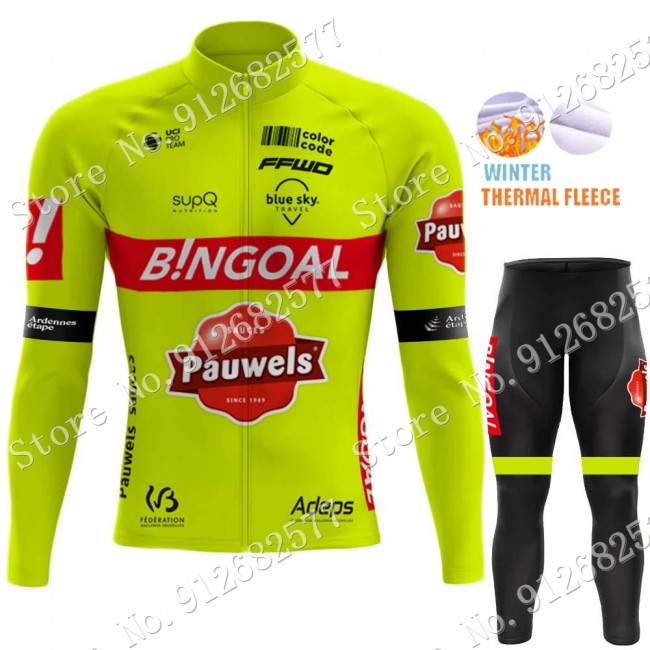 Winter bingoal WALLONIE BRUXELLES 2022 Pro Team Fietskleding Fietsshirt Lange Mouw+Lange Fietsbroek Bib 202202203 Winter bingoal WALLONIE BRUXELLES 2022 Pro Team Fietskleding Fietsshirt Lange Mouw+Lange Fietsbroek Bib 202202203
