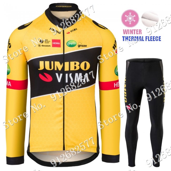 Winter jumbo visma 2022 Pro Team Fietskleding Fietsshirt Lange Mouw+Lange Fietsbroek 2022122586 Winter jumbo visma 2022 Pro Team Fietskleding Fietsshirt Lange Mouw+Lange Fietsbroek 2022122586