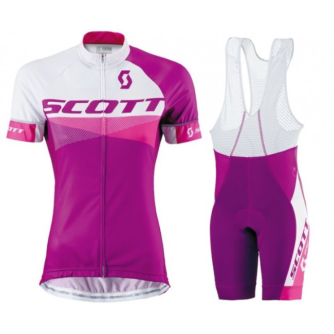 2015 Scott wit-Violet Dames Fietskleding Set Fietsshirt Korte Mouwen+Fietsbroek Bib Korte 3515 2015 Scott wit-Violet Dames Fietskleding Set Fietsshirt Korte Mouwen+Fietsbroek Bib Korte 3515