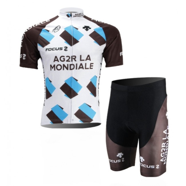 Ag2r La Mondiale 2014 Fietskleding Fietsshirt Korte Mouwen+Fietsbroek Korte zeem 1189 Ag2r La Mondiale 2014 Fietskleding Fietsshirt Korte Mouwen+Fietsbroek Korte zeem 1189