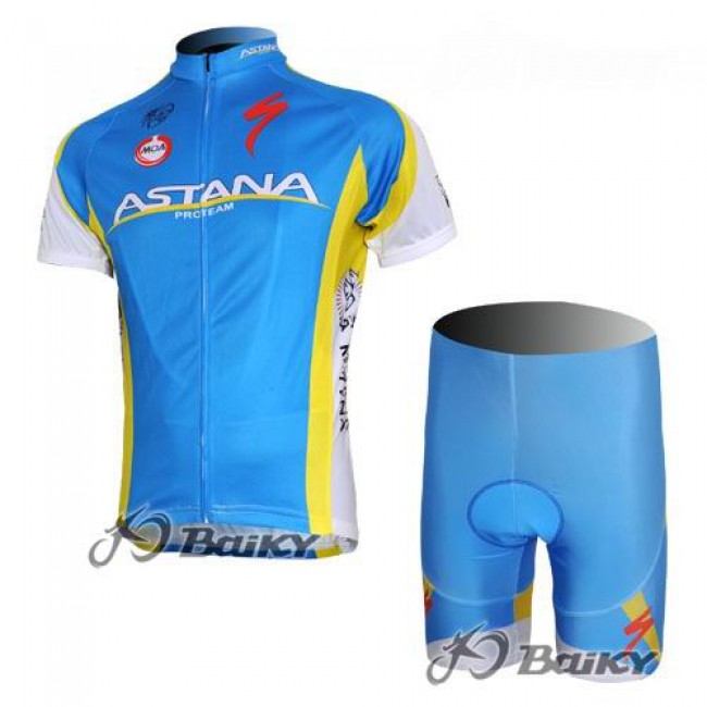 Astana Pro Team Fietsshirt Korte mouw Korte fietsbroeken met zeem Kits blauw 4 Astana Pro Team Fietsshirt Korte mouw Korte fietsbroeken met zeem Kits blauw 4