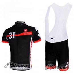 Castelli 3T Fietsshirt Korte mouw Korte fietsbroeken Bib met zeem Kits zwart 4233 Castelli 3T Fietsshirt Korte mouw Korte fietsbroeken Bib met zeem Kits zwart 4233