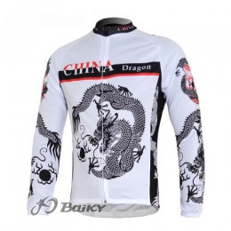 China draak Fietsshirt lange mouw wit 4451 China draak Fietsshirt lange mouw wit 4451