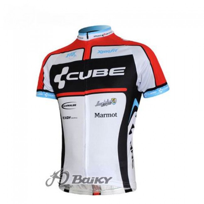 Cube Fintro Pro Team Fietsshirt Korte mouw wit rood 3892 Cube Fintro Pro Team Fietsshirt Korte mouw wit rood 3892