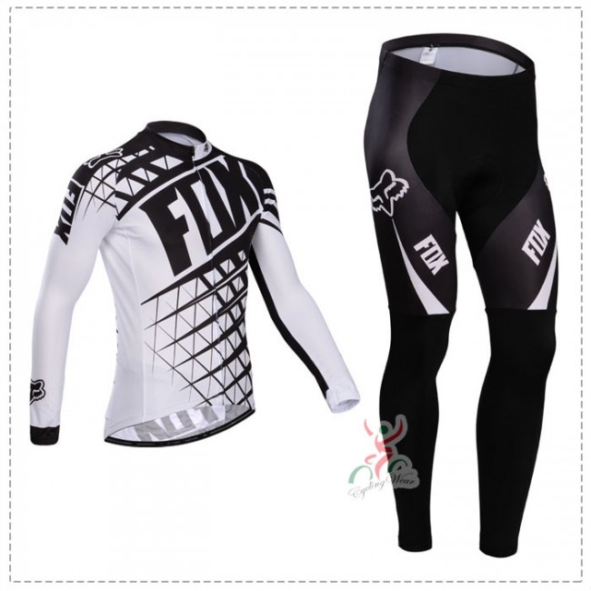 Fox 2014 Fietskleding Fietsshirt lange mouw+lange fietsbroeken Zwart Wit 1008 Fox 2014 Fietskleding Fietsshirt lange mouw+lange fietsbroeken Zwart Wit 1008