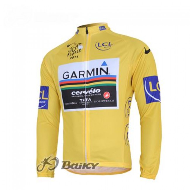 Garmin Cervelo Pro Team Fietsshirt lange mouw geel 166 Garmin Cervelo Pro Team Fietsshirt lange mouw geel 166