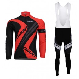 Giant Fietskleding Fietsshirt Lange Mouwen+lange fietsbroeken Bib zeem Red Black 1028 Giant Fietskleding Fietsshirt Lange Mouwen+lange fietsbroeken Bib zeem Red Black 1028