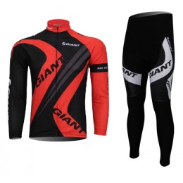 Giant Fietspakken Fietsshirt lange mouw+lange fietsbroeken Red Black 1034 Giant Fietspakken Fietsshirt lange mouw+lange fietsbroeken Red Black 1034