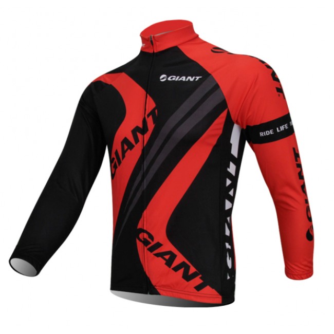 Giant Fietsshirt lange mouw Red Black 1041 Giant Fietsshirt lange mouw Red Black 1041