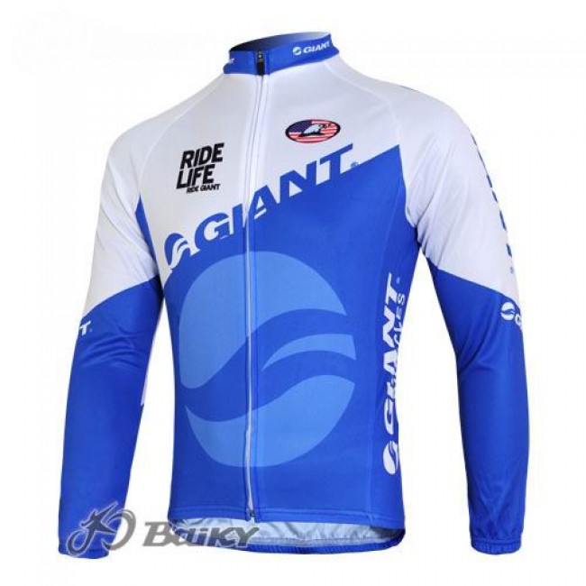 Giant Ride Life Fietsshirt lange mouw blauw wit 197 Giant Ride Life Fietsshirt lange mouw blauw wit 197