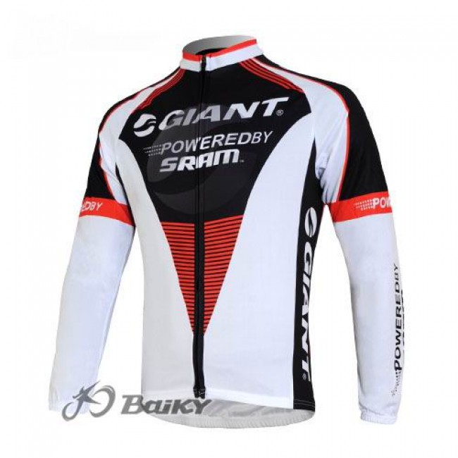 Giant Sram Pro Team Fietsshirt lange mouw wit zwart rood 201 Giant Sram Pro Team Fietsshirt lange mouw wit zwart rood 201