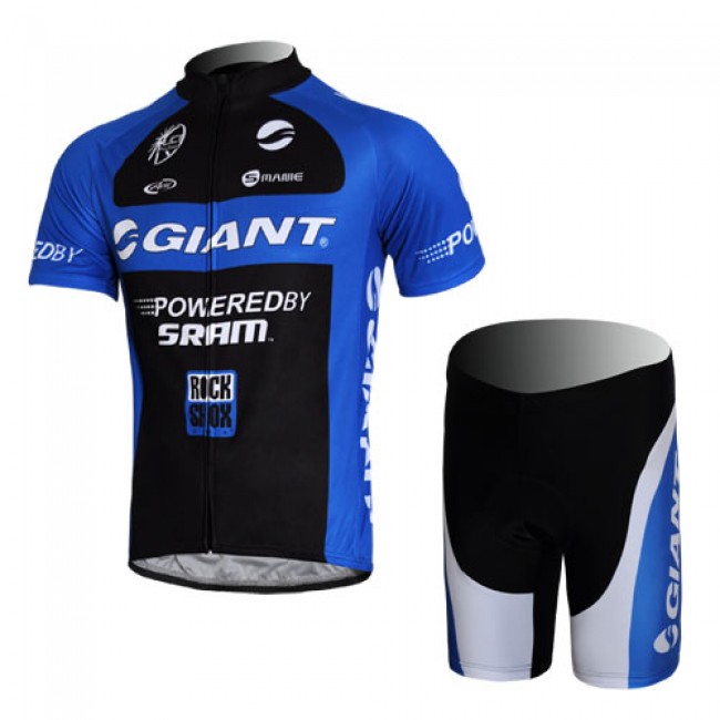 Giant Sram Pro Team Fietsshirt Korte mouw Korte fietsbroeken met zeem Kits zwart blauw 178 Giant Sram Pro Team Fietsshirt Korte mouw Korte fietsbroeken met zeem Kits zwart blauw 178