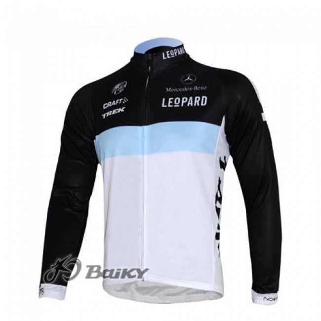 Leopard trek Pro Team Fietsshirt lange mouw wit zwart 4484 Leopard trek Pro Team Fietsshirt lange mouw wit zwart 4484