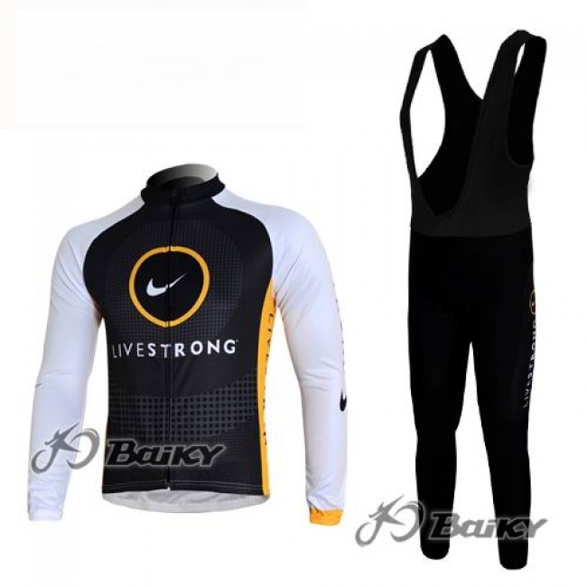 Livestrong Fietskleding Fietsshirt Lange Mouwen+lange fietsbroeken Bib zeem zwart wit 316 Livestrong Fietskleding Fietsshirt Lange Mouwen+lange fietsbroeken Bib zeem zwart wit 316
