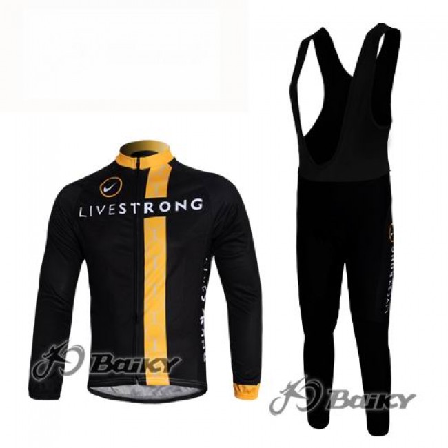 Livestrong Fietskleding Fietsshirt Lange Mouwen+lange fietsbroeken Bib zeem zwart geel 315 Livestrong Fietskleding Fietsshirt Lange Mouwen+lange fietsbroeken Bib zeem zwart geel 315
