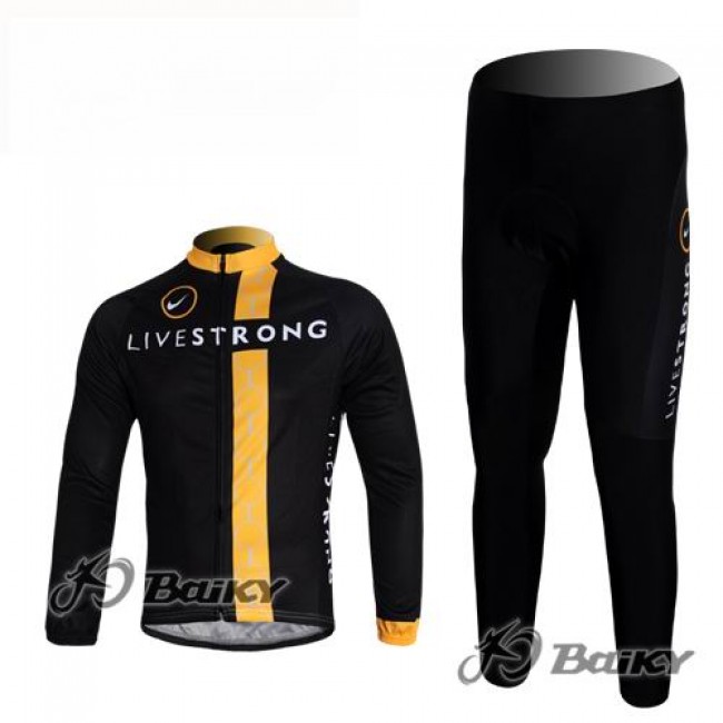 Livestrong Fietspakken Fietsshirt lange mouw+lange fietsbroeken zwart geel 319 Livestrong Fietspakken Fietsshirt lange mouw+lange fietsbroeken zwart geel 319