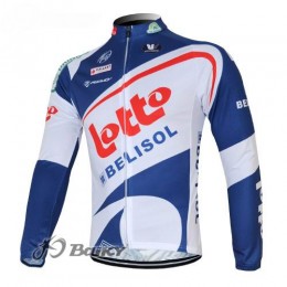 Lotto Belisol Pro Team Fietsshirt lange mouw wit blauw 4485 Lotto Belisol Pro Team Fietsshirt lange mouw wit blauw 4485