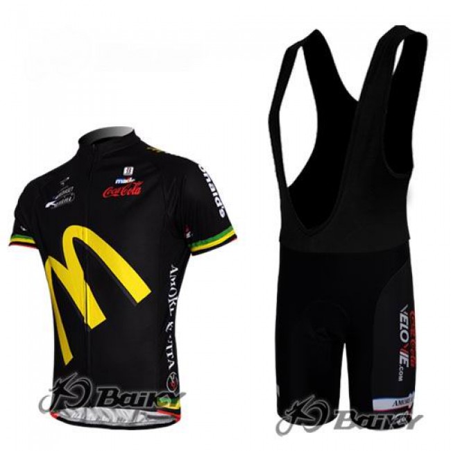 McDonald Legea Pro Team Fietspakken Fietsshirt Korte+Korte koersbroeken Bib zwart 349 McDonald Legea Pro Team Fietspakken Fietsshirt Korte+Korte koersbroeken Bib zwart 349