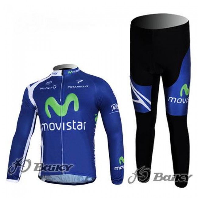 Movistar Team Fietspakken Fietsshirt lange mouw+lange fietsbroeken blauw 371 Movistar Team Fietspakken Fietsshirt lange mouw+lange fietsbroeken blauw 371