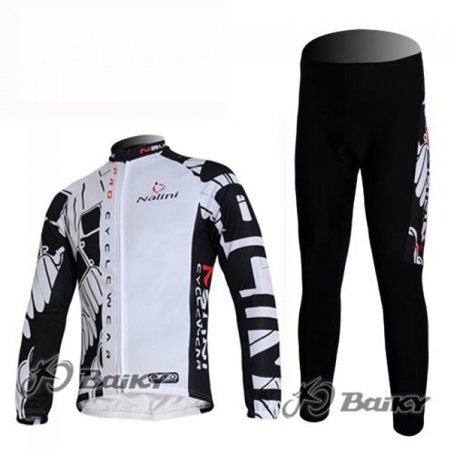 Nalini Pro Team Fietspakken Fietsshirt lange mouw+lange fietsbroeken wit zwart 4388 Nalini Pro Team Fietspakken Fietsshirt lange mouw+lange fietsbroeken wit zwart 4388