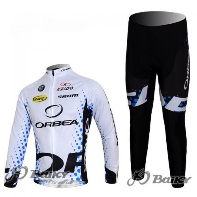 Orbea Pro Team Fietspakken Fietsshirt lange mouw+lange fietsbroeken wit 4393 Orbea Pro Team Fietspakken Fietsshirt lange mouw+lange fietsbroeken wit 4393