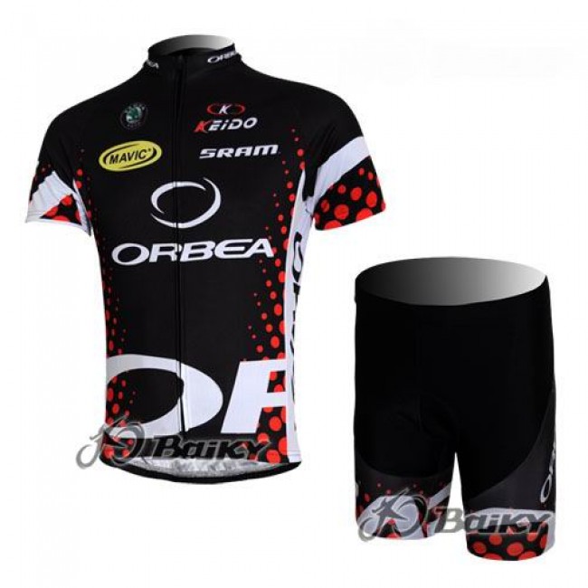 Orbea Pro Team Fietskleding Fietsshirt Korte Mouwen+Fietsbroek Korte zeem zwart blauw 445 Orbea Pro Team Fietskleding Fietsshirt Korte Mouwen+Fietsbroek Korte zeem zwart blauw 445