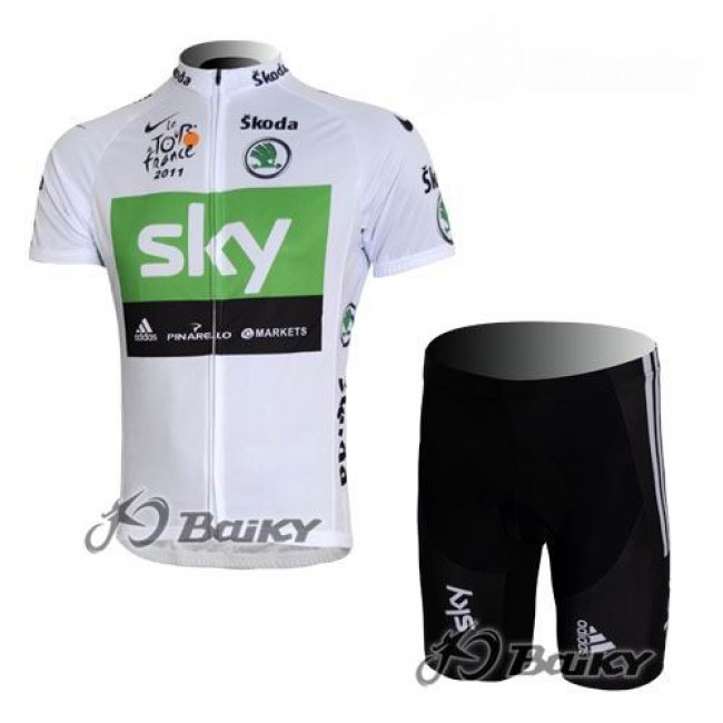 SKY Pro Team Fietskleding Fietsshirt Korte Mouwen+Fietsbroek Korte zeem wit groen 535 SKY Pro Team Fietskleding Fietsshirt Korte Mouwen+Fietsbroek Korte zeem wit groen 535