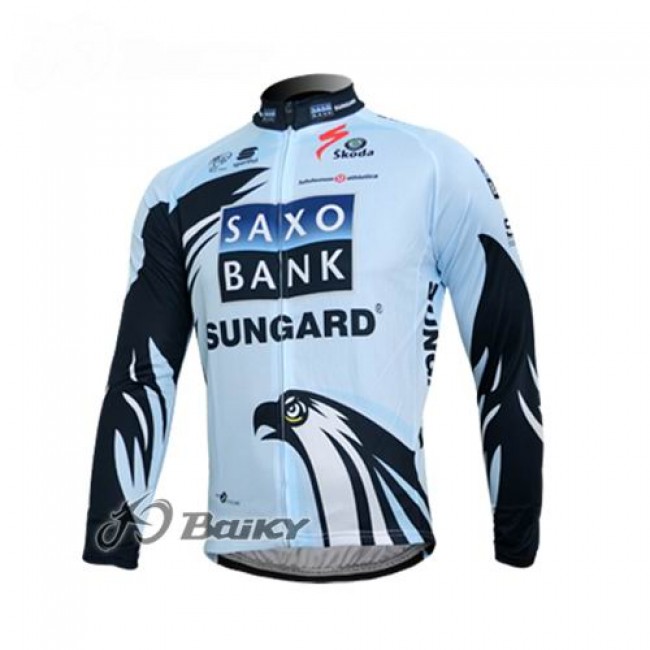 Saxo Bank Sungard Pro Team Fietsshirt lange mouw wit zwart 516 Saxo Bank Sungard Pro Team Fietsshirt lange mouw wit zwart 516