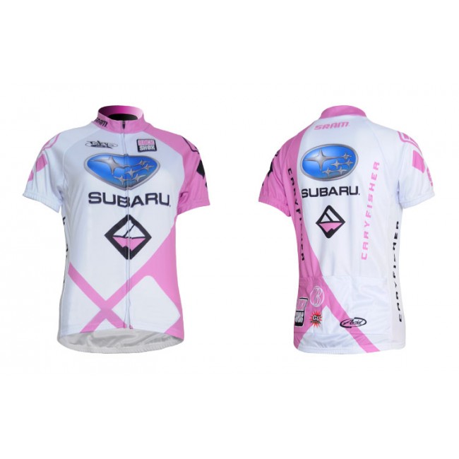 Subaru Fietsshirt Korte mouw wit roze Dames 3481 Subaru Fietsshirt Korte mouw wit roze Dames 3481