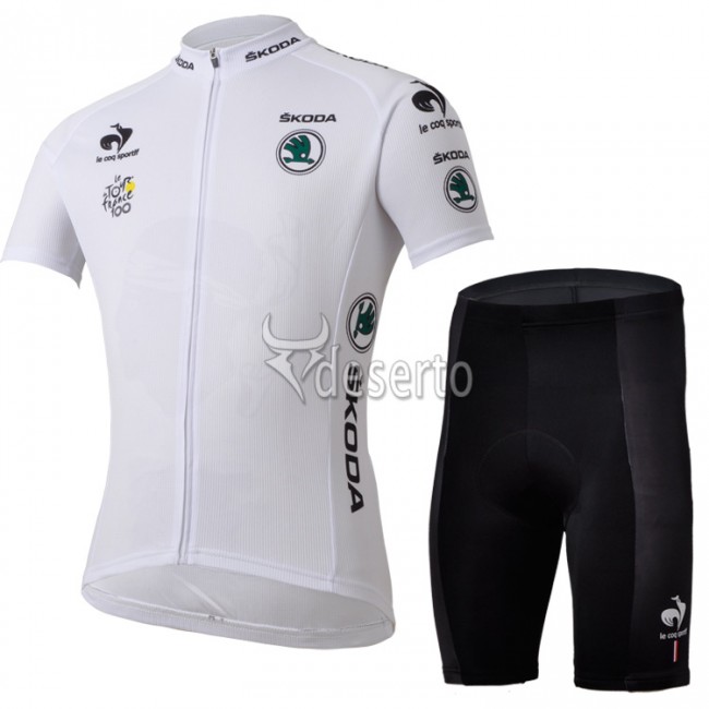 Tour de France Witte trui Fietskleding Fietsshirt Korte Mouwen+Fietsbroek Korte zeem 1369 Tour de France Witte trui Fietskleding Fietsshirt Korte Mouwen+Fietsbroek Korte zeem 1369