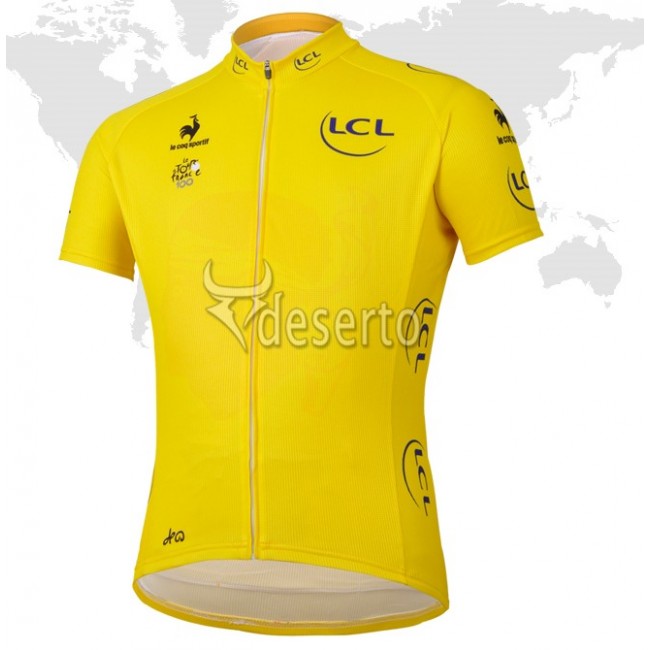 Tour de France le coq sportif gele trui Fietsshirt Korte mouw 1373 Tour de France le coq sportif gele trui Fietsshirt Korte mouw 1373