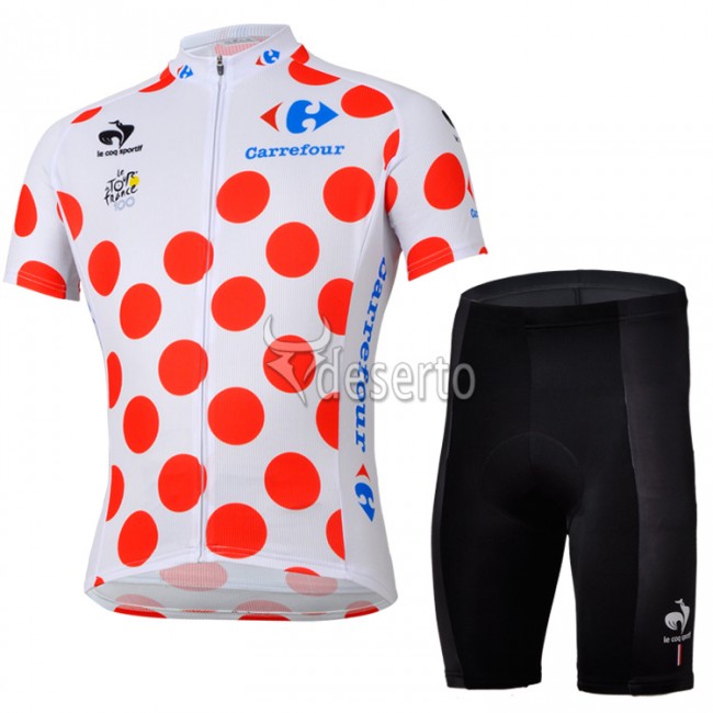 Tour de France Bolletjestrui Fietskleding Fietsshirt Korte Mouwen+Fietsbroek Korte zeem 1366 Tour de France Bolletjestrui Fietskleding Fietsshirt Korte Mouwen+Fietsbroek Korte zeem 1366