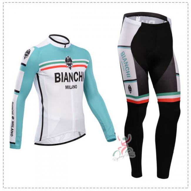Bianchi 2014 Fietskleding Fietsshirt lange mouw+lange fietsbroeken Wit Blauw 852 Bianchi 2014 Fietskleding Fietsshirt lange mouw+lange fietsbroeken Wit Blauw 852