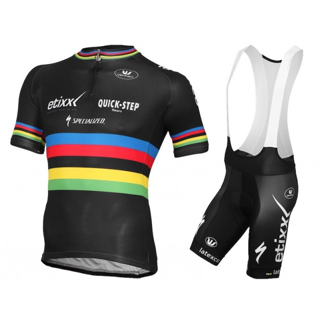 Etixx Quick-Step Champion Du Monde 2015 Fietskleding Set Fietsshirt Korte Mouwen+Fietsbroek Bib Korte 1914 Etixx Quick-Step Champion Du Monde 2015 Fietskleding Set Fietsshirt Korte Mouwen+Fietsbroek Bib Korte 1914