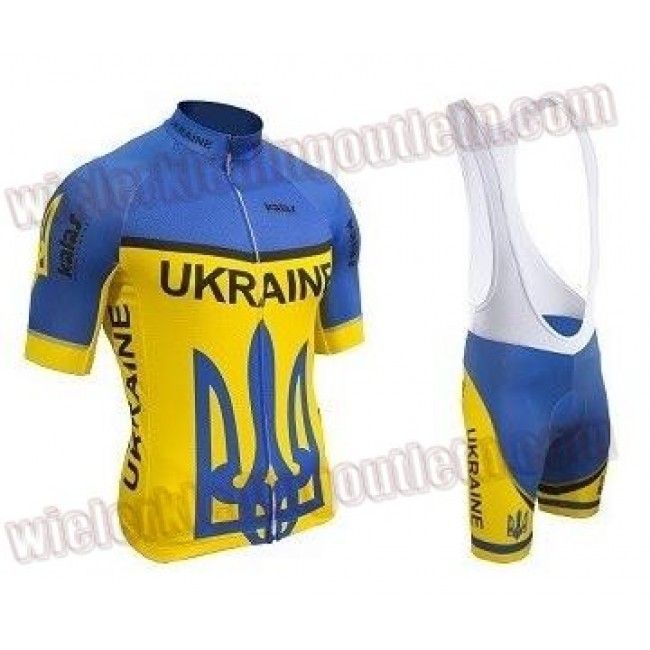 Ucrania Fietskleding Set wielershirt korte mouwen+koersbroek kort Bib 33nl10070 Ucrania Fietskleding Set wielershirt korte mouwen+koersbroek kort Bib 33nl10070