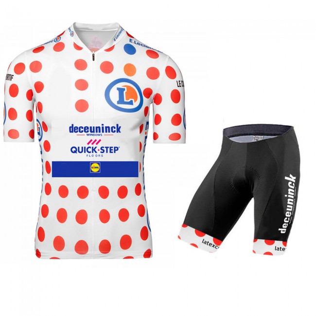 DECEUNINCK QUICK-STEP 2020 Tour De France Polka Dot Fietskleding Fietsshirt Korte Mouw+Korte Fietsbroeken 2003 DECEUNINCK QUICK-STEP 2020 Tour De France Polka Dot Fietskleding Fietsshirt Korte Mouw+Korte Fietsbroeken 2003