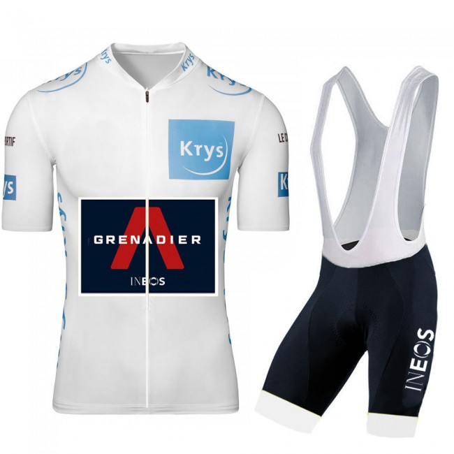 Ineos Grenadier 2020 Tour De France wit Fietskleding Wielershirt Korte Mouw+Korte Fietsbroeken Bib 2043 Ineos Grenadier 2020 Tour De France wit Fietskleding Wielershirt Korte Mouw+Korte Fietsbroeken Bib 2043