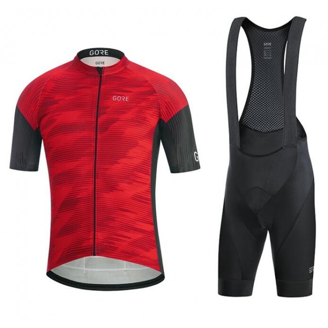 GORE WEAR GORE C3 Knit Fietskleding Wielershirt Korte Mouw+Korte Fietsbroeken Bib Zwart Rood 5REL0 5REL0 GORE WEAR GORE C3 Knit Fietskleding Wielershirt Korte Mouw+Korte Fietsbroeken Bib Zwart Rood 5REL0 5REL0
