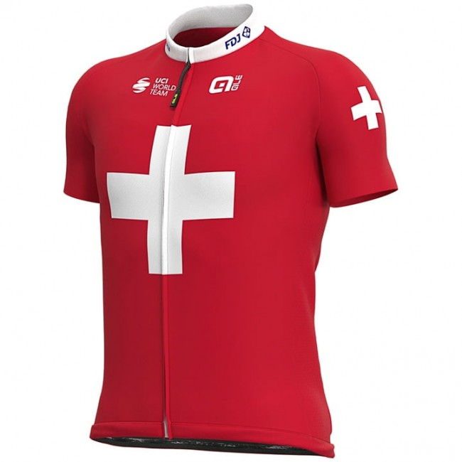 GROUPAMA-FDJ Fietsshirt Korte Mouw Switzerland Champion 2020 8HOG6 8HOG6 GROUPAMA-FDJ Fietsshirt Korte Mouw Switzerland Champion 2020 8HOG6 8HOG6