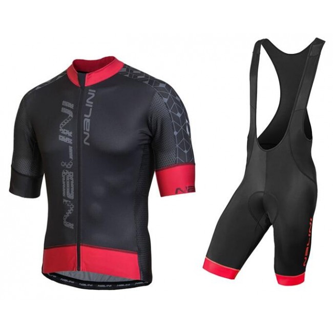 NALINI Velocita Fietskleding Wielershirt Korte Mouw+Korte Fietsbroeken Bib Zwart Rood RDGBY RDGBY NALINI Velocita Fietskleding Wielershirt Korte Mouw+Korte Fietsbroeken Bib Zwart Rood RDGBY RDGBY