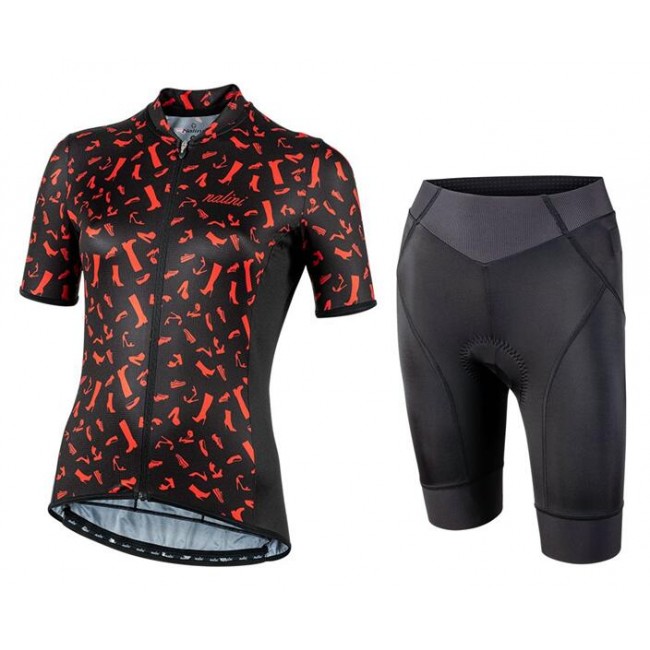 Dames NALINI Red Shoes Wielerkleding Wielershirt Korte Mouw+Korte Fietsbroeken Zwart Rood KG303 KG303 Dames NALINI Red Shoes Wielerkleding Wielershirt Korte Mouw+Korte Fietsbroeken Zwart Rood KG303 KG303