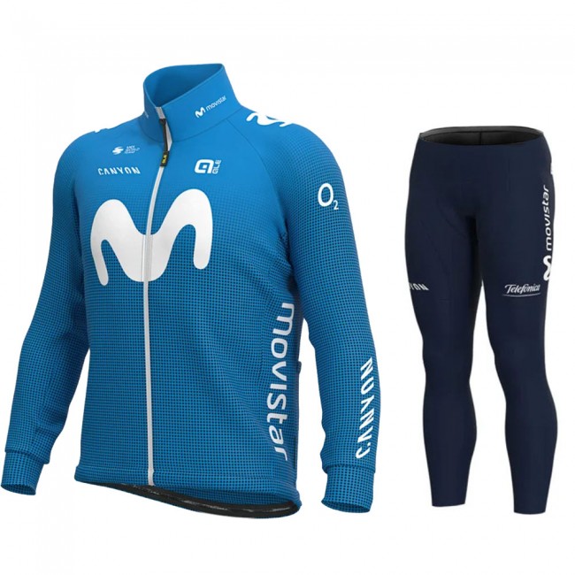 2021 Movistar Pro Team Fietskleding Fietsshirt Lange Mouw+Lange Fietsbroek Bib 1002 2021 Movistar Pro Team Fietskleding Fietsshirt Lange Mouw+Lange Fietsbroek Bib 1002