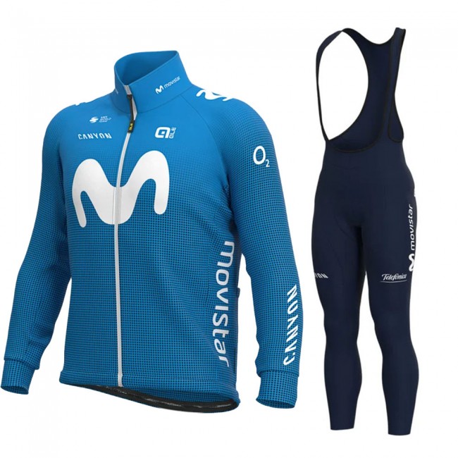 2021 Movistar Pro Team Fietskleding Fietsshirt Lange Mouw+Lange Fietsbroek Bib 1004 2021 Movistar Pro Team Fietskleding Fietsshirt Lange Mouw+Lange Fietsbroek Bib 1004