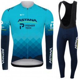 2021 Astana Pro Team Fietskleding Fietsshirt Lange Mouw+Lange Fietsbroek Bib 734 2021 Astana Pro Team Fietskleding Fietsshirt Lange Mouw+Lange Fietsbroek Bib 734