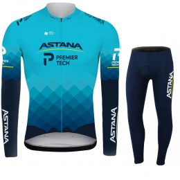 2021 Astana Pro Team Fietskleding Fietsshirt Lange Mouw+Lange Fietsbroek Bib 735 2021 Astana Pro Team Fietskleding Fietsshirt Lange Mouw+Lange Fietsbroek Bib 735