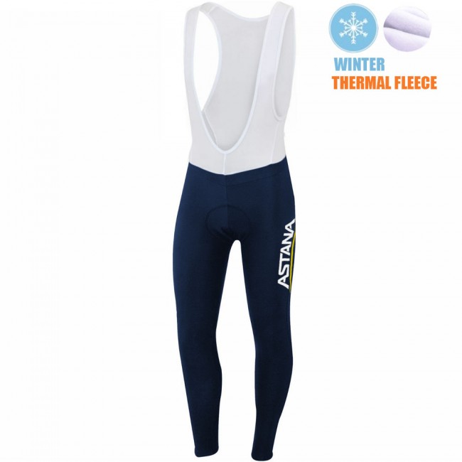 2021 Winter Fleece Astana Pro Team Lange Fietsbroek Bib 737 2021 Winter Fleece Astana Pro Team Lange Fietsbroek Bib 737