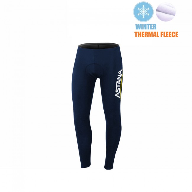 2021 Winter Fleece Astana Pro Team Lange Fietsbroek Bib 739 2021 Winter Fleece Astana Pro Team Lange Fietsbroek Bib 739